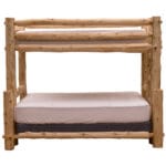 Twin over Queen bunk bed made from hand-peeled cedar logs