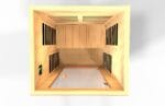 Interior shot showing single bench and low EMF FAR infrared panels.