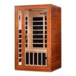 Detail of Bluetooth speakers inside sauna.