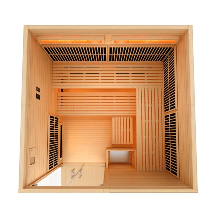 6 Person Indoor Hybrid Sauna | Infrared Steam Combo | Golden Designs Toledo Series - Image 3