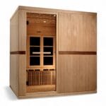 Front exterior view of Dynamic Catalonia 8-Person wheelchair accessible sauna.