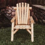 Cedar log dining chair front view