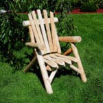 Cedar log lounge chair with armrests