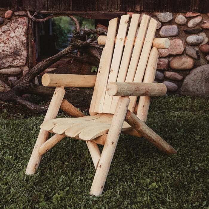 Outdoor lounge chair made from cedar