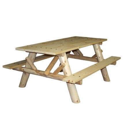 Rustic outdoor picnic table for backyard