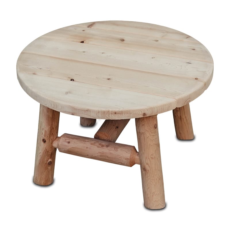 round coffee table _ main pic 1 Outdoor coffee table with log base