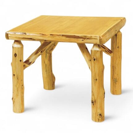 Rustic cedar dining table with natural wood grain