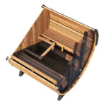 6 Person Outdoor Home Sauna Barrel Kit | Sauna Life | Model EE8G | Glass Front - Image 5