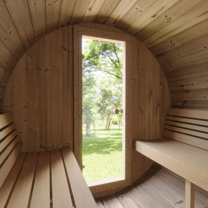 4 Person Barrel Sauna | Sauna Life | Model E7W | Rear Window - Image 11