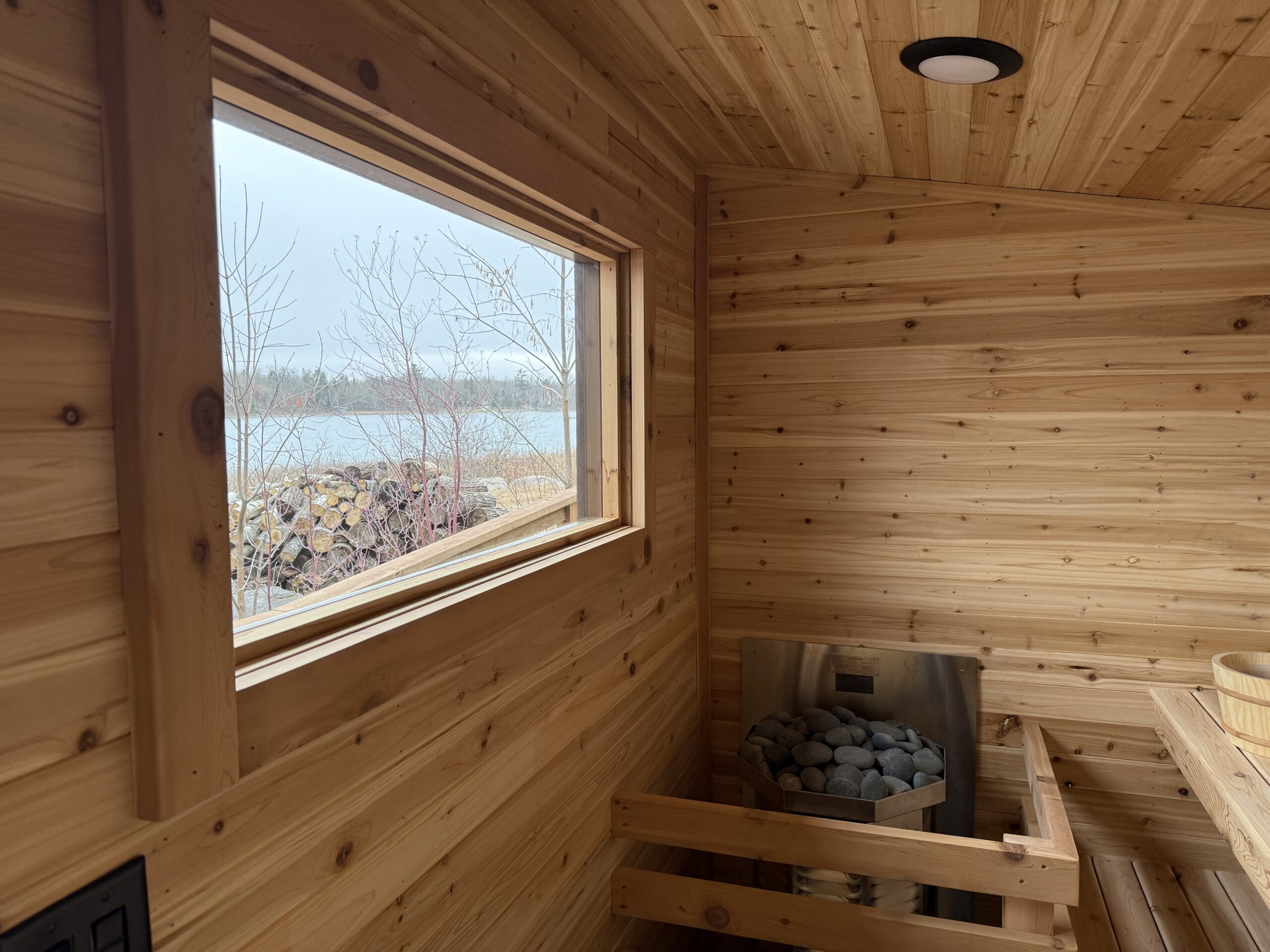 Custom cedar sauna built by Cedar Sense
