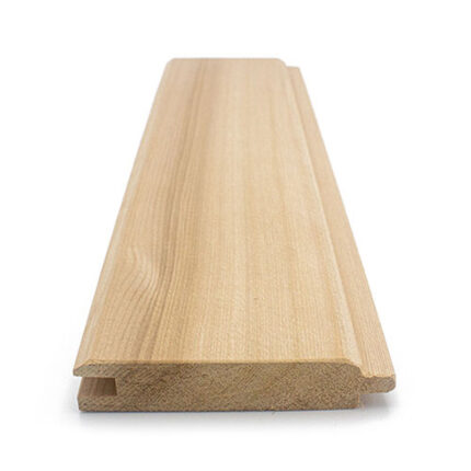 Vertical grain cedar tongue and groove lumber for sauna interior
