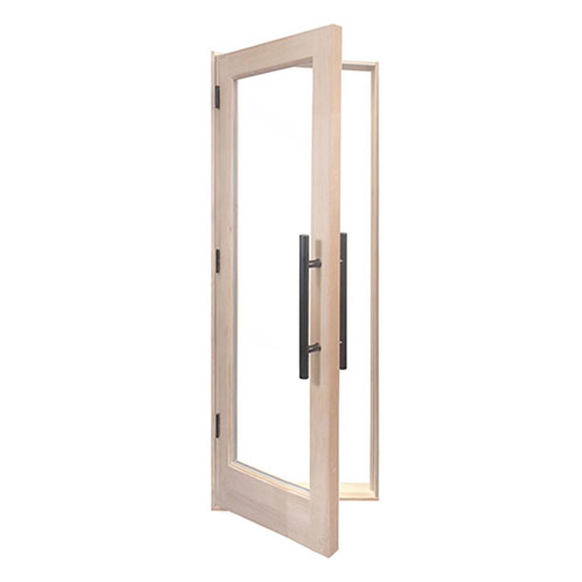 glass door prosaunas _ prehung _ 25.5 x 81.5 _ main pic 1 Modern wooden glass door with handle