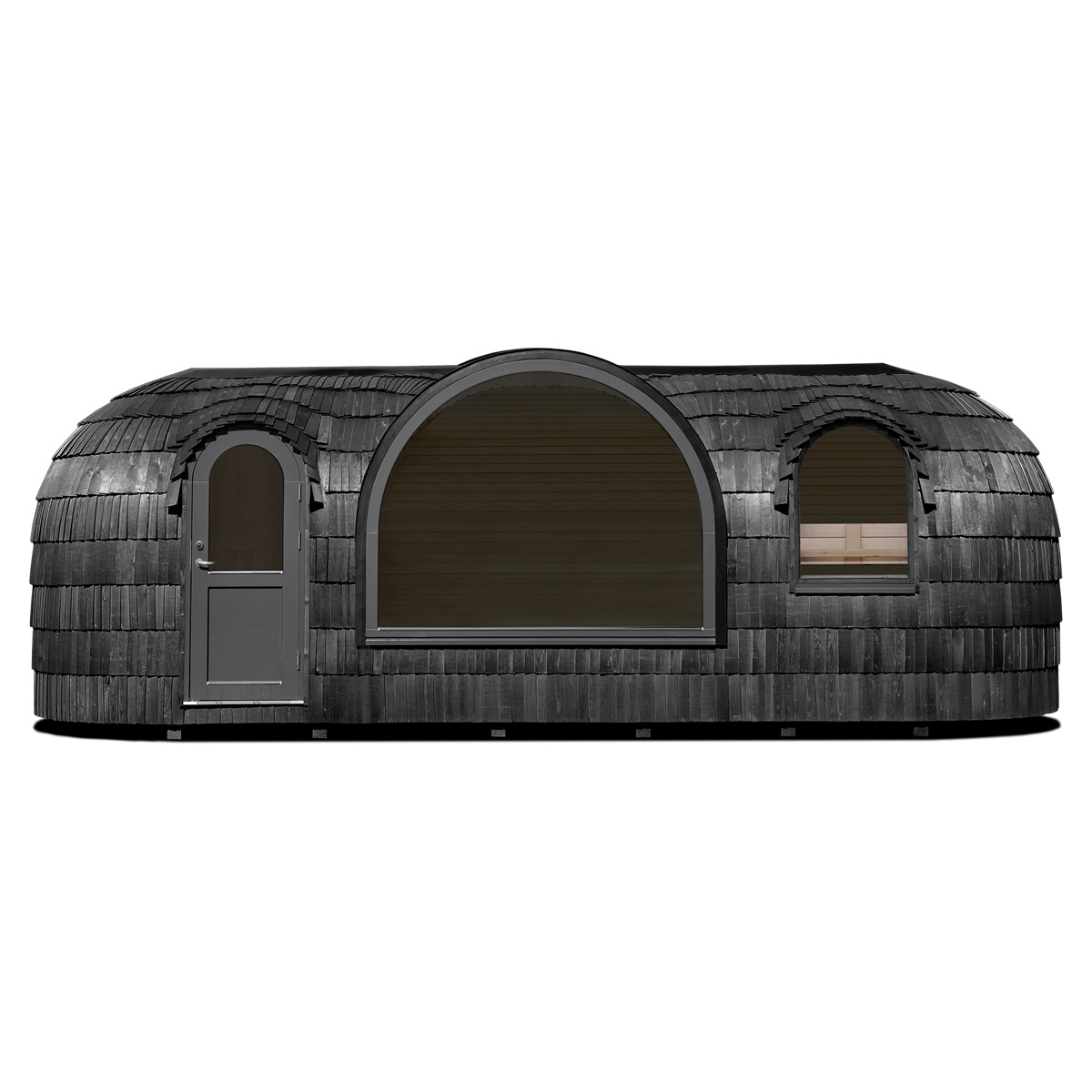 iglusauna _ panoramic _ ebony _ electric _ main pic 1 6 Person Iglusauna Panoramic | Luxury Outdoor Sauna | Ebony or Chestnut - Image 1