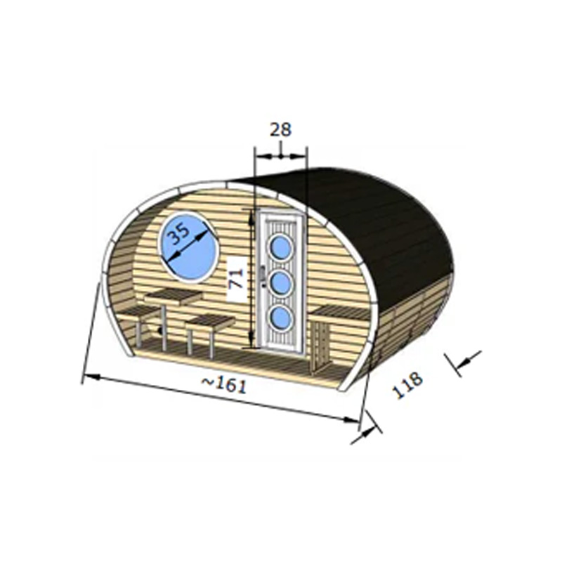 Model G11 front-right exterior view with height and length dimensions