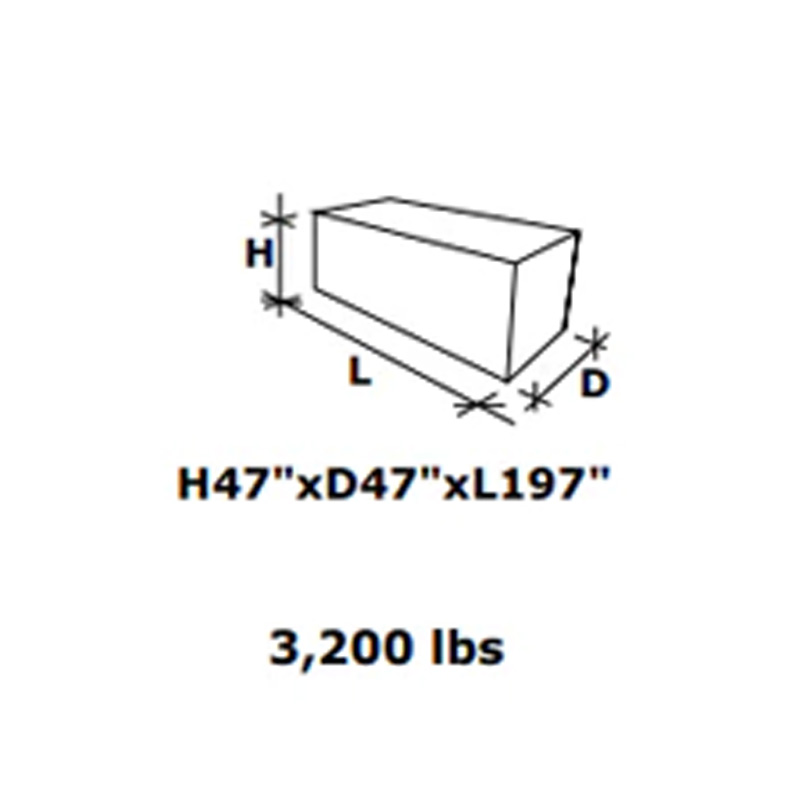 Shipping crate dimensions for Model G11 sauna pod: 196.8\