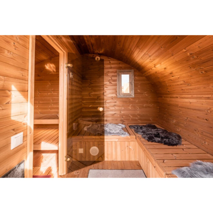 8 Person Hobbit Sauna Model G11 | Outdoor Pod Sauna Kit | Electric and Wood Fire Heating Options - Image 8