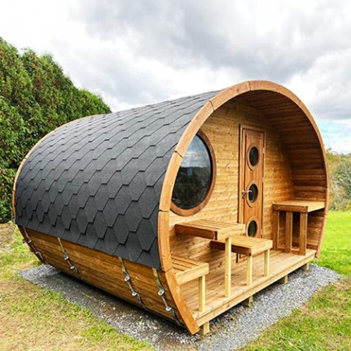 8 Person Hobbit Sauna Model G11 | Outdoor Pod Sauna Kit | Electric and Wood Fire Heating Options - Image 6