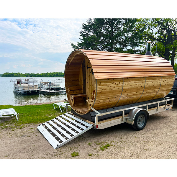 Tin roof on barrel sauna in any color