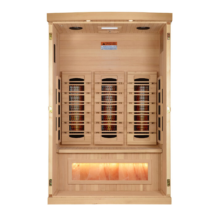 2 Person Infrared Sauna with Himalayan Salt Bar | Sunrise Model | Full Spectrum - Image 11