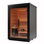 2 Person Outdoor Modern Sauna | Mira S by Auroom | Black or Natural Finish