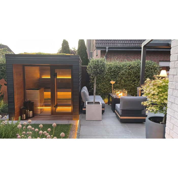 5 Person Arti High End Sauna | Fully Assembled Outdoor Cabin with Terrace - Image 11
