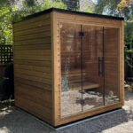 5 Person Mira L Spa-Grade Sauna | Glass Front Outdoor Cabin by Auroom | Black or Natural Finish - Image 5