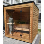 5 Person Mira L Spa-Grade Sauna | Glass Front Outdoor Cabin by Auroom | Black or Natural Finish - Image 13