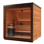 5 Person Mira L Spa-Grade Sauna | Glass Front Outdoor Cabin by Auroom | Black or Natural Finish - Image 2