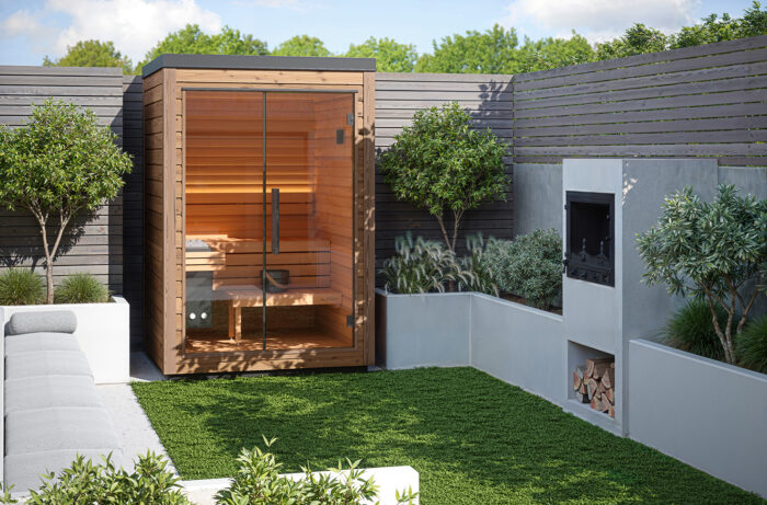 2 Person Outdoor Modern Sauna | Mira S by Auroom | Black or Natural Finish - Image 7