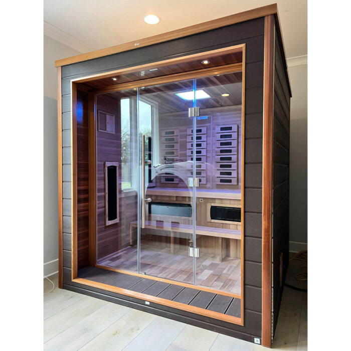 6-Person Outdoor Hybrid Sauna | Golden Design Karlstad Series | Outdoor Infrared Sauna - Image 7