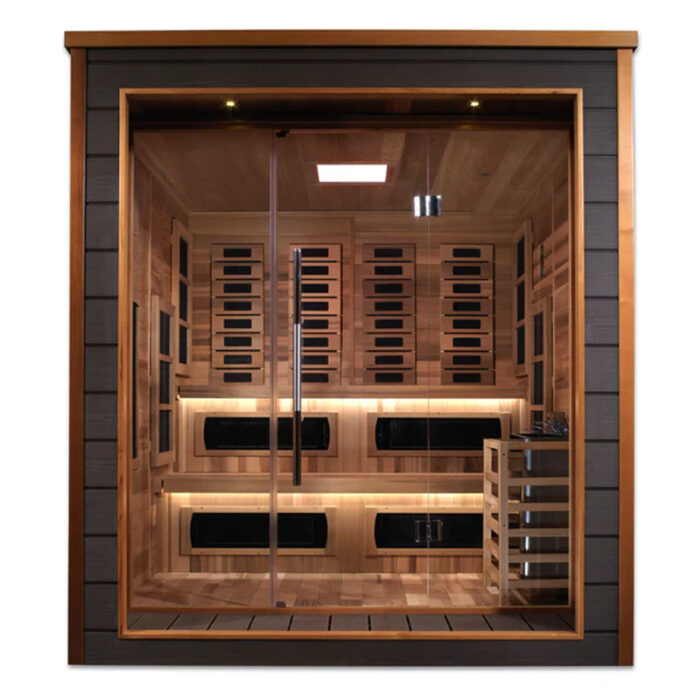 6-Person Outdoor Hybrid Sauna | Golden Design Karlstad Series | Outdoor Infrared Sauna - Image 2