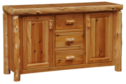 cedar log sideboard
