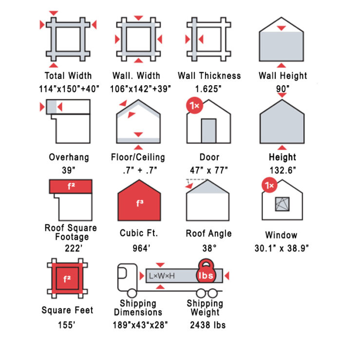 Eagle Loft Bunkie dimension drawing
